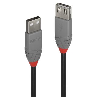 0.5m USB 2.0 Typ A Verlngerungskabel, Anthra Line (Lindy 36701)