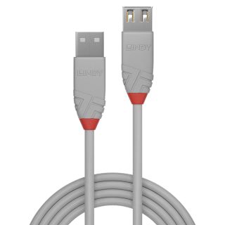 2m USB 2.0 Typ A Verlngerungskabel, Anthra Line (Lindy 36713)