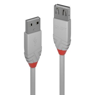 5m USB 2.0 Typ A Verlängerungskabel, Anthra Line (Lindy 36715)