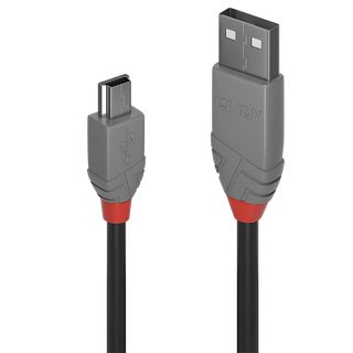 0,5m USB 2.0 Typ A an Mini-B Kabel, Anthra Line (Lindy 36721)