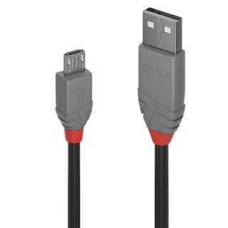 2m USB 2.0 Typ A an Micro-B Kabel, Anthra Line (Lindy 36733)