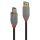 0.5m USB 3.2 Typ A an B Kabel, 5GBit/s, Anthra Line