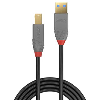 1m USB 3.0 Typ A an B Kabel, Anthra Line (Lindy 36741)