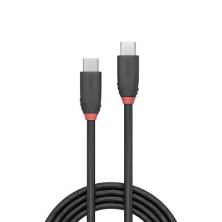 0,5m USB 3.1 Typ C Kabel 3A, Black Line (Lindy 36905)