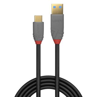 0.5m USB 3.1 Typ A an C Kabel, 5A PD, Anthra Line (Lindy 36910)