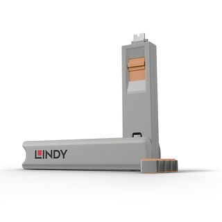 USB Typ C Port Schloss, orange (Lindy 40428)