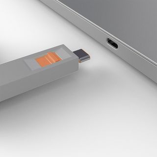 USB Typ C Port Schloss, orange (Lindy 40428)
