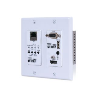 UHD+ 2×1 HDMI/VGA to HDBaseT Scaler (PD) with Event Automation (US 2-Gang Wallplate) - Cypress CH-2538STXWPUD