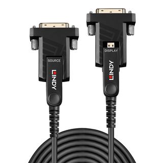 100m Fibre Optic Hybrid Micro-HDMI 18G Kabel mit abnehmbaren HDMI- & DVI-Steckern (Lindy 38326)